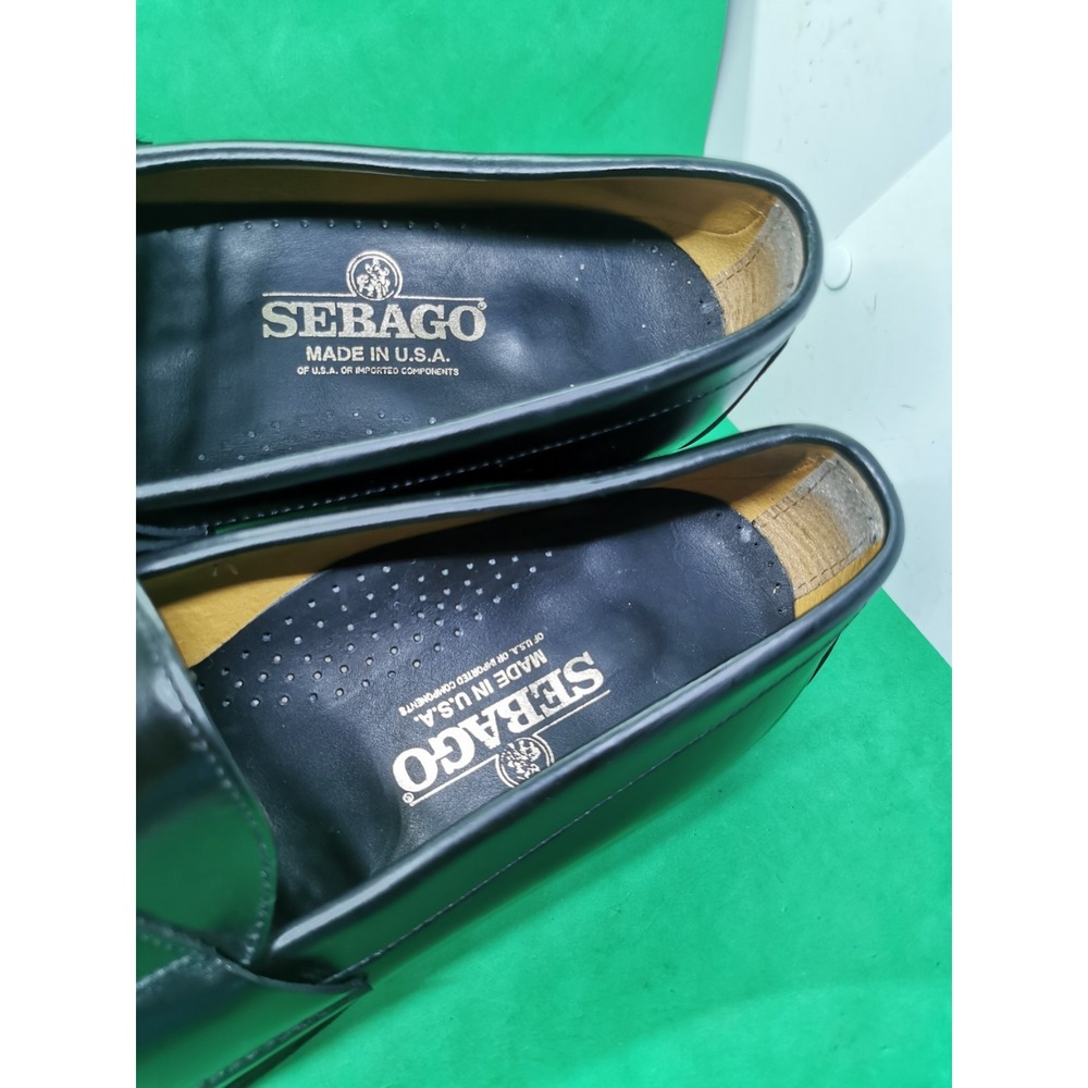 Sebago Cayman II Penny Loafers Men's Size 11 EEE Extra Black Leather Made in USA - Picture 11 of 16